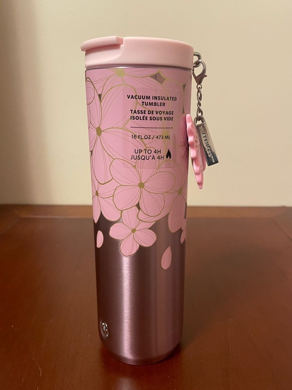 NWT STARBUCKS CHERRY BLOSSOM BUTTERFLY HOT COLD STEEL TUMBLER Cup Mug Travel Lid